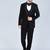 Black 5 pc embroidered designer tuxedo suit for men