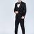 Black 5 pc embroidered designer tuxedo suit for men