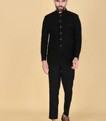 Black bandhgala suit for men