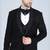 Black 5 pc embroidered designer tuxedo suit for men