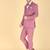 Dark pink 5 pc designer suit with pintex detailing