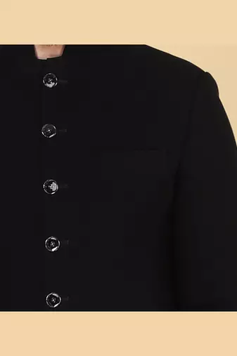 Black bandhgala suit for men