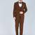 Brown 5 pc designer suit with pintex detailing