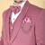 Dark pink 5 pc designer suit with pintex detailing