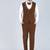 Brown 5 pc designer suit with pintex detailing