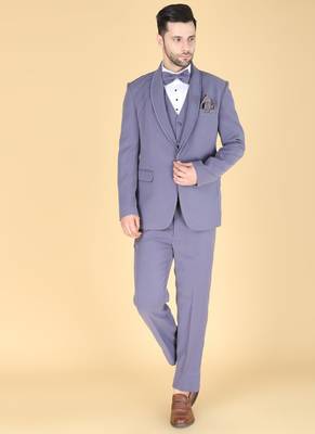 Lavender 5 pc designer suit with pintex detailing 1