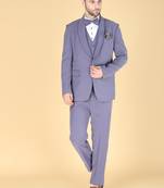 Lavender 5 pc designer suit with pintex detailing