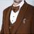 Brown 5 pc designer suit with pintex detailing