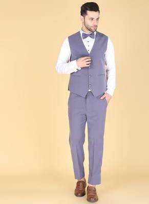 Lavender 5 pc designer suit with pintex detailing 3