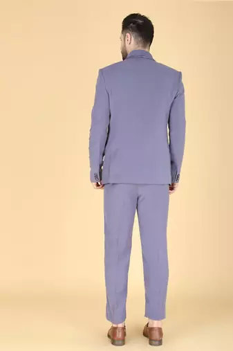 Lavender 5 pc designer suit with pintex detailing