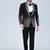 Black 5 pc embroidered designer tuxedo suit for men