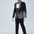 Black 5 pc embroidered designer tuxedo suit for men