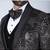 Black 5 pc thread and sequins embroidered designer tuxedo suit for men