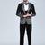 Black 5 pc embroidered designer tuxedo suit for men