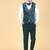 Teal 5 pc embroidered designer tuxedo suit for men