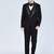 Black 5 pc embroidered designer tuxedo suit for men