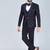 Navy 5 pc embroidered designer tuxedo suit for men