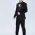 Black 5 pc embroidered designer tuxedo suit for men