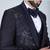 Navy 5 pc embroidered designer tuxedo suit for men