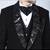 Black 5 pc embroidered designer tuxedo suit for men
