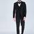 Black 5 pc embroidered designer tuxedo suit for men