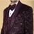 Purple 5 pc embroidered designer tuxedo suit for men