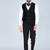 Black 5 pc embroidered designer tuxedo suit for men
