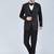 Black 5 pc embroidered designer tuxedo suit for men