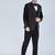 Black 5 pc embroidered designer tuxedo suit for men
