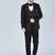 Black 5 pc embroidered designer tuxedo suit for men