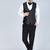Black 5 pc embroidered designer tuxedo suit for men