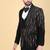 Black 5 pc embroidered designer tuxedo suit for men