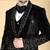 Black 5 pc embroidered designer tuxedo suit for men