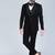 Black 5 pc embroidered designer tuxedo suit for men