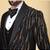 Black 5 pc embroidered designer tuxedo suit for men