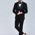 Black 5 pc embroidered designer tuxedo suit for men