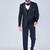 Navy 5 pc thread embroidered tuxedo suit for men