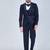 Navy 5 pc embroidered designer tuxedo suit for men