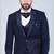 Navy 5 pc embroidered designer tuxedo suit for men