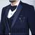 Navy 5 pc embroidered designer tuxedo suit for men