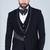 Navy 5 pc metal embroidered tuxedo suit for men
