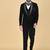 Black 5 pc embroidered designer tuxedo suit for men