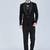 Black 5 pc embroidered designer tuxedo suit for men