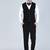 Black 5 pc metal embroidered tuxedo suit for men