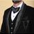 Black 5 pc embroidered designer tuxedo suit for men
