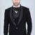 Black 5 pc embroidered designer tuxedo suit for men