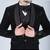 Black 5 pc embroidered designer tuxedo suit for men