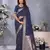 Navy blue weaving work Blended silk saree with blouse