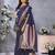 Navy blue weaving work Blended silk saree with blouse
