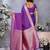 Purple weaving work Blended silk saree with blouse